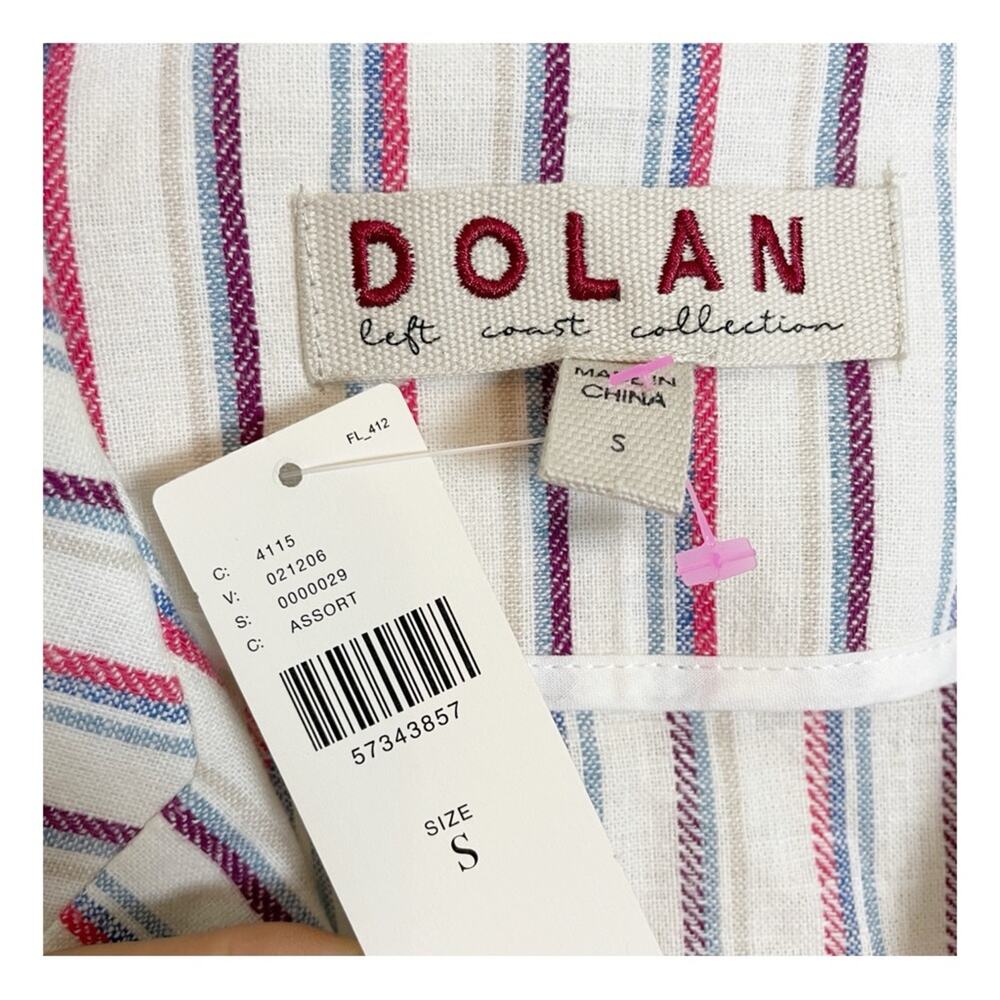 DOLAN x Anthropologie Anna Striped Double Breasted Linen Cotton Blazer NWT Sz S - Picture 9 of 11